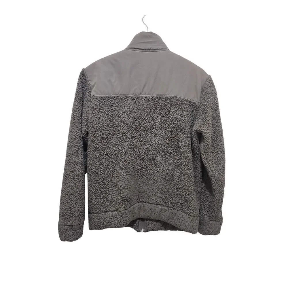Old Navy Pieced-Yoke Teddy Fleece Jacket Brown Cozy Winter Casual Men's Size M